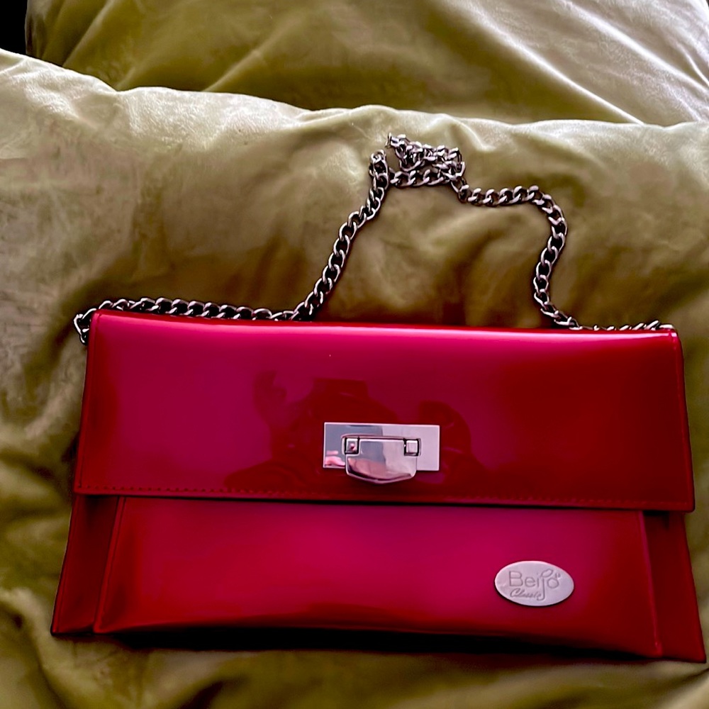 Beijo Red Clutch Shoulder Bag